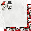 Scrapbook Customs - Day of the Dead Collection - 12 x 12 Double Sided Paper - Red Rose Skull