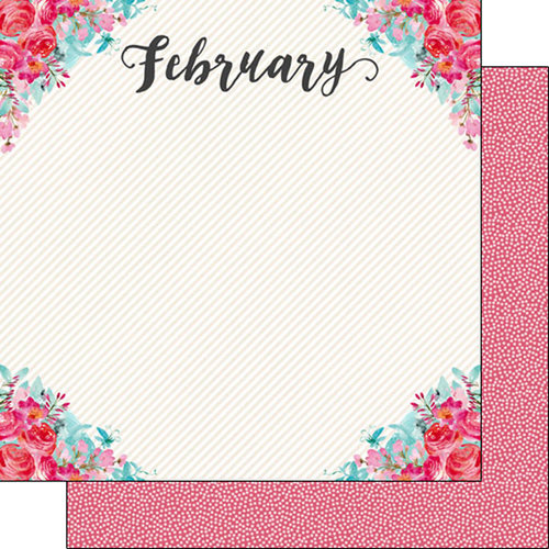 Scrapbook Customs - Valentines Collection - 12 x 12 Double Sided Paper - February Memories