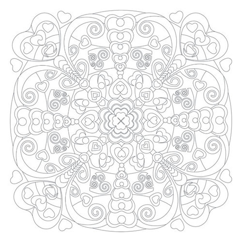 Scrapbook Customs - 12 x 12 Color Me Paper - February Mandala