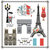 Scrapbook Customs - Travel Adventure Collection - 12 x 12 Paper - Paris Memories Cut Out