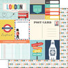 Scrapbook Customs - Travel Adventure Collection - 12 x 12 Double Sided Paper - London Memories Journal