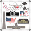 Scrapbook Customs - Travel Adventure Collection - 12 x 12 Paper - Washington D.C. Memories Cut Out