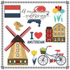 Scrapbook Customs - Travel Adventure Collection - 12 x 12 Paper - Amsterdam Memories Cut Out
