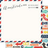 Scrapbook Customs - Travel Adventure Collection - 12 x 12 Double Sided Paper - Amsterdam Memories Air Mail Arrows