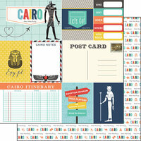 Scrapbook Customs - Travel Adventure Collection - 12 x 12 Double Sided Paper - Cairo Memories Journal