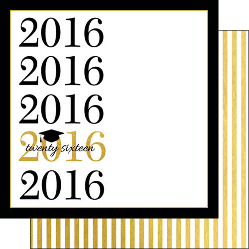 Scrapbook Customs - 12 x 12 Double Sided Paper - Capped Faux Gold 2016
