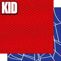 Scrapbook Customs - Inspired By Collection - 12 x 12 Double Sided Paper - Spider Superhero - Right