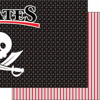 Scrapbook Customs - Inspired By Collection - 12 x 12 Double Sided Paper - Pirates - Right