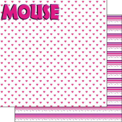 Scrapbook Customs - Inspired By Collection - 12 x 12 Double Sided Paper - Magical Mouse Girl - Right