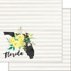 Scrapbook Customs - 12 x 12 Double Sided Paper - Florida Watercolor