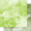 Scrapbook Customs - 12 x 12 Double Sided Paper - Lime Green and Sage Green Watercolor