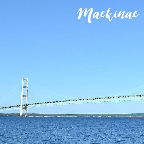 Scrapbook Customs - 12 x 12 Paper - Mackinac Island Bridge - Left Watercolor