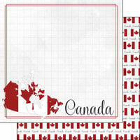 Scrapbook Customs - Adventure Collection - 12 x 12 Double Sided Paper - Canada Border