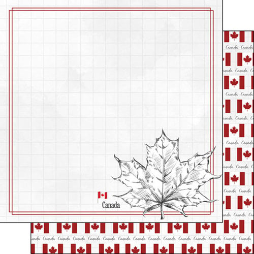 Scrapbook Customs - Adventure Collection - 12 x 12 Double Sided Paper - Canada Maple Leaf