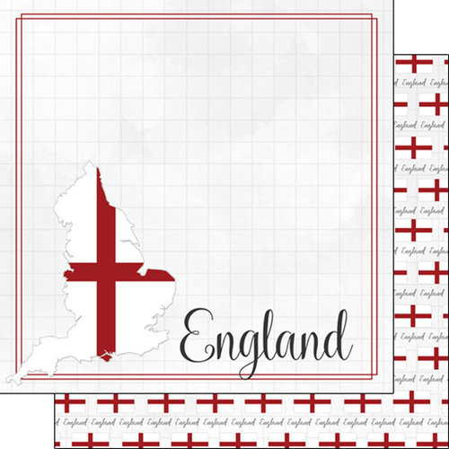 Scrapbook Customs - Adventure Collection - 12 x 12 Double Sided Paper - England Border