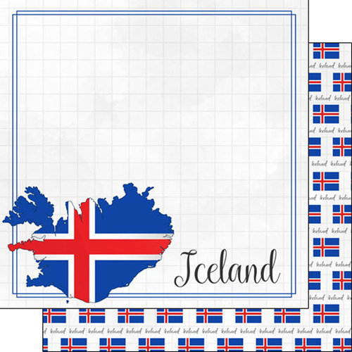 Scrapbook Customs - Adventure Collection - 12 x 12 Double Sided Paper - Iceland Border