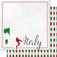 Scrapbook Customs - Adventure Collection - 12 x 12 Double Sided Paper - Italy Border