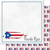 Scrapbook Customs - Adventure Collection - 12 x 12 Double Sided Paper - Puerto Rico Border