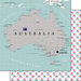 Scrapbook Customs - Adventure Collection - 12 x 12 Double Sided Paper - Australia Map