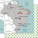 Scrapbook Customs - Adventure Collection - 12 x 12 Double Sided Paper - Brazil Map