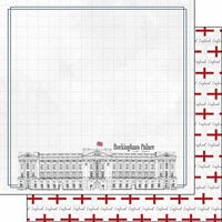 Scrapbook Customs - Adventure Collection - 12 x 12 Double Sided Paper - London Buckingham Palace