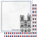 Scrapbook Customs - Adventure Collection - 12 x 12 Double Sided Paper - Paris Notre Dame Cathedral