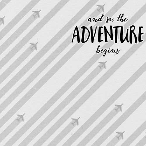 Scrapbook Customs - 12 x 12 Single Sided Paper - Adventure Begins