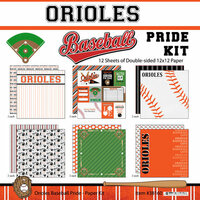Scrapbook Customs - Baseball Collection - 12 x 12 Paper Pack - Orioles Pride