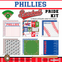 Scrapbook Customs - Baseball Collection - 12 x 12 Paper Pack - Phillies Pride