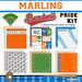 Scrapbook Customs - Baseball - 12 x 12 Paper Pack - Marlins Pride
