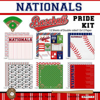 Scrapbook Customs - Baseball Collection - 12 x 12 Paper Pack - Nationals Pride