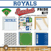Scrapbook Customs - Baseball Collection - 12 x 12 Paper Pack - Royals Pride