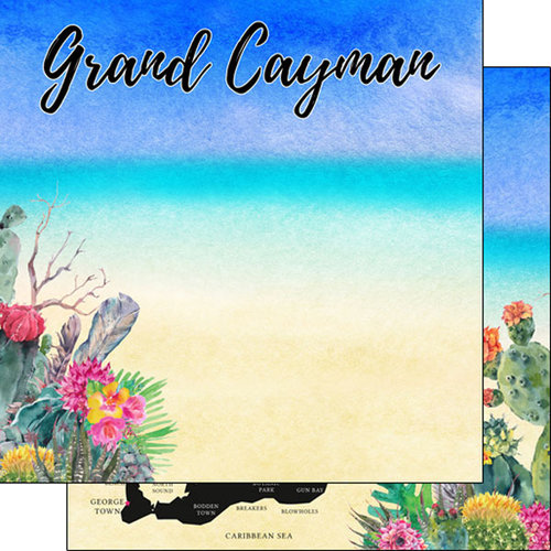 Scrapbook Customs - World Collection - Grand Cayman - 12 x 12 Double Sided Paper - Getaway