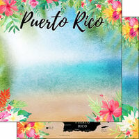 Scrapbook Customs - World Collection - 12 x 12 Double Sided Paper - Puerto Rico Getaway