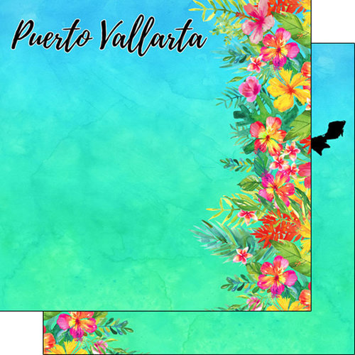 Scrapbook Customs - World Collection - Mexico - 12 x 12 Double Sided Paper - Getaway - Puerto Vallarta