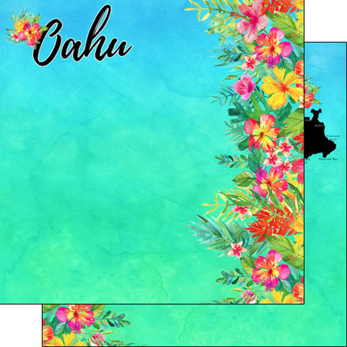Scrapbook Customs - World Collection - 12 x 12 Double Sided Paper - Oahu Getaway