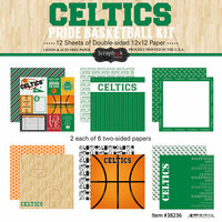 Scrapbook Customs - Basketball - 12 x 12 Paper Pack - Celtics Pride