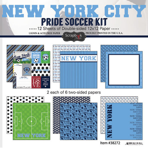 Scrapbook Customs - Soccer - 12 x 12 Paper Pack - New York City Pride