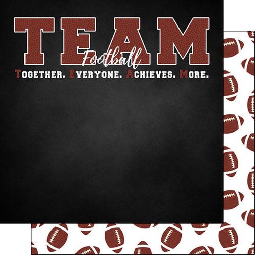 Scrapbook Customs - Neon Sports Collection - 12 x 12 Double Sided Paper - Football 05