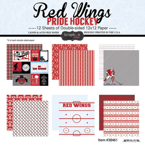 Scrapbook Customs - Hockey Collection - 12 x 12 Paper Pack - Red Wings Pride