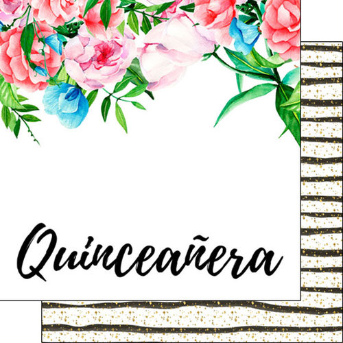 Scrapbook Customs - Celebrations Collection - 12 x 12 Double Sided Paper - Quinceanera