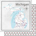 Scrapbook Customs - Adventure Collection - 12 x 12 Double Sided Paper - Michigan Adventure Map