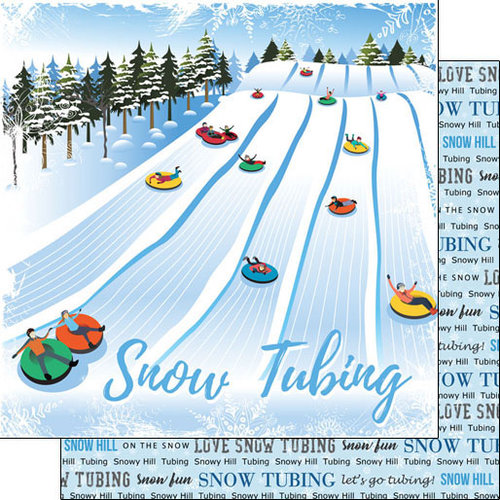 Scrapbook Customs - Winter Adventure Collection - 12 x 12 Double Sided Paper - Tubing