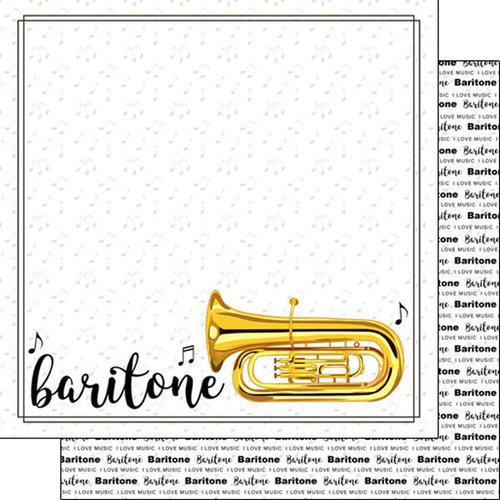 Scrapbook Customs - Music Notes Collection - 12 x 12 Double Sided Paper - Baritone Notes