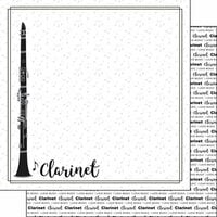 Scrapbook Customs - Music Notes Collection - 12 x 12 Double Sided Paper - Clarinet Notes