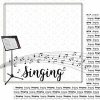 Scrapbook Customs - Music Notes Collection - 12 x 12 Double Sided Paper - Singing Notes