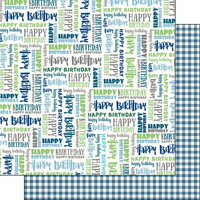Scrapbook Customs - His Birthday Collection - 12 x 12 Double Sided Paper - Words