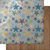 Scrapbook Customs - His Birthday Collection - 12 x 12 Double Sided Paper - Tin Stars