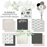 Scrapbook Customs - Her Birthday Collection - 12 x 12 Paper Pack