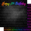 Scrapbook Customs - Neon Birthday Collection - 12 x 12 Double Sided Paper - 17th Birthday